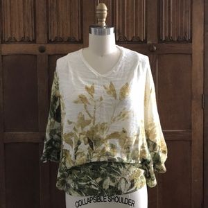 Anthro Angel of the north botanical cocoon v-neck